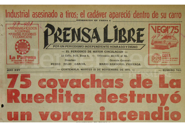 Titular de Prensa Libre del 25/11/1975. (Foto: Hemeroteca PL)
