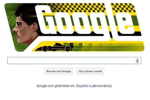 Google realizó este viernes un homenaje al piloto brasileño Ayrton Senna. (Foto Prensa Libre: cortesía Google)