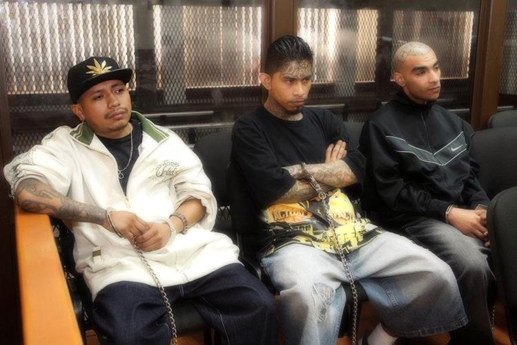 Miguel García, Lester Ortiz y Wilson Rosales, tres de los cuatro pandilleros condenados. Foto Prensa Libre: Hemeroteca PL.