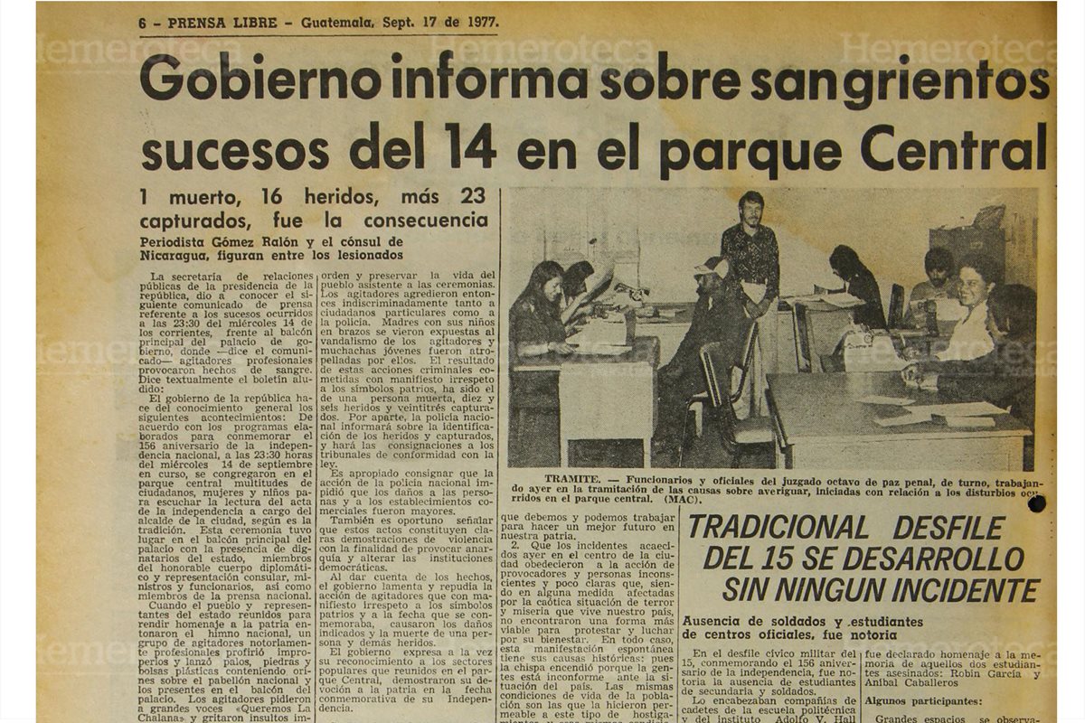 17/9/1977 Disturbios en celebración de las fiestas patrias deja 1 muerto, 16 capturados y 23 heridos. (Foto: Hemeroteca PL)
