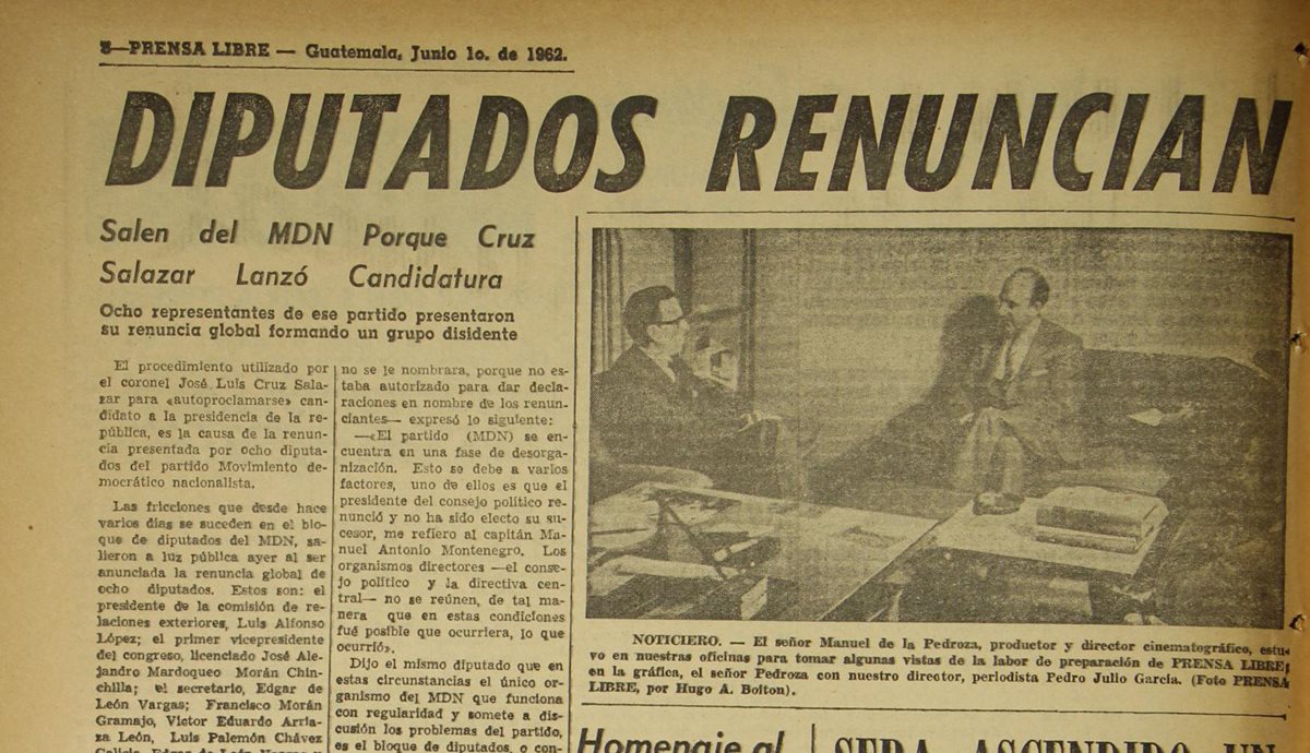 1/7/1962 Ocho diputados renuncian del partido Movimiento Democrático Nacionalista. (Foto: Hemeroteca PL)