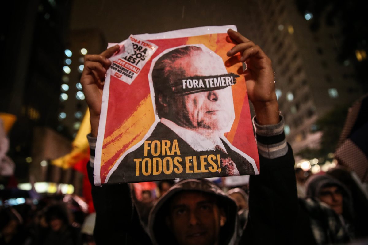 Varias protestas se han organizado contra el presidente brasileño, Michel Temer. (Foto Prensa Libre: EFE)
