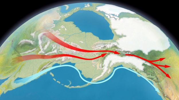 Durante la última era de hielo, el nivel bajo del mar habría dejado al descubierto un "puente" terrestre entre Asia y América. SCIENCE PHOTO LIBRARY