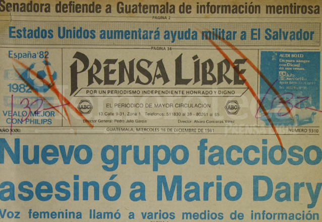Titular de Prensa Libre del 16/12/1981. (Foto: Hemeroteca PL)