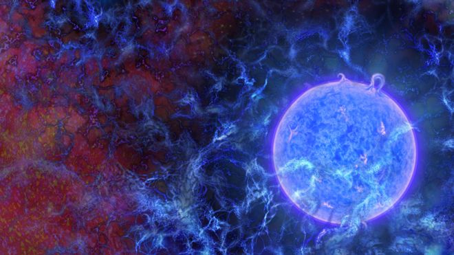 Las primeras estrellas eran probablemente gigantes, calientes y azules con un brillo intenso y una vida breve. (Foto: NSF/NASA)