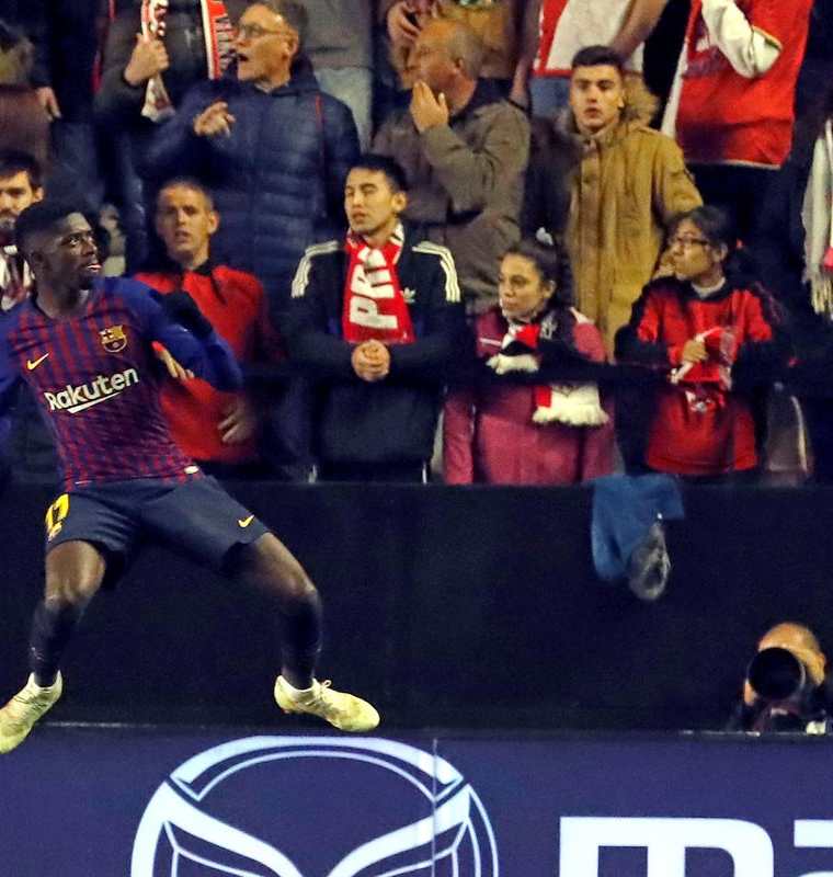 Dembélé contribuyó para que el Barcelona ganara ante el Rayo Vallecano. (Foto Prensa Libre: EFE)