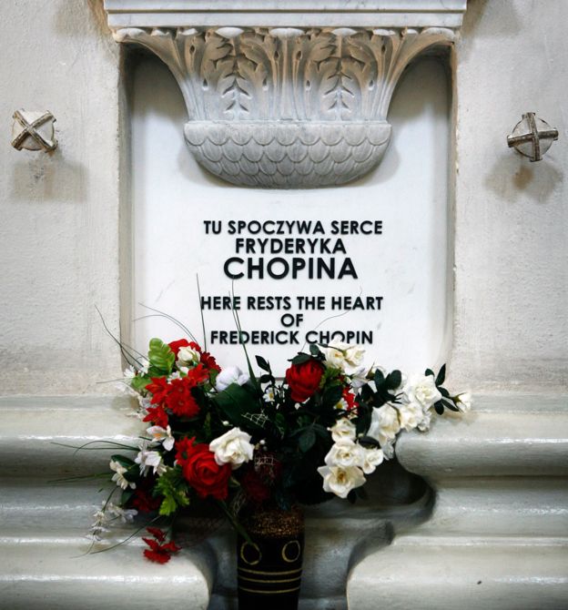 La iglesia de la Santa Cruz, en Varsovia, donde yace el corazón de Chopin. Tras su reconstrucción, después de la Segunda Guerra Mundial, el frasco fue devuelto a la iglesia. GETTY IMAGES