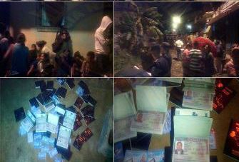 Las personas fueron encontradas en una casa en la cual se hallaron pasaportes y visas falsas. (Foto Prensa Libre: PNC)
