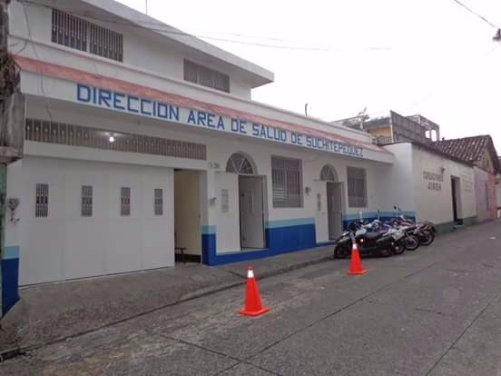 Fachada de uno de los inmuebles del Área de Salud de Suchitepéquez. (Foto Prensa Libre: Melvin Popá)