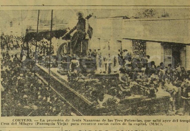 Fotonota del 25 de marzo de 1975 informaba sobre la procesión de Jesús Nazareno de las Tres Potencias. (Foto: Hemeroteca PL)
