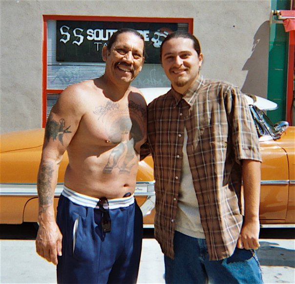 El actor estadounidense Danny Trejo y el guatemalteco Luis Juárez aparecen en esta fotografía. (Foto Prensa Libre: Cortesía Luis Juárez)