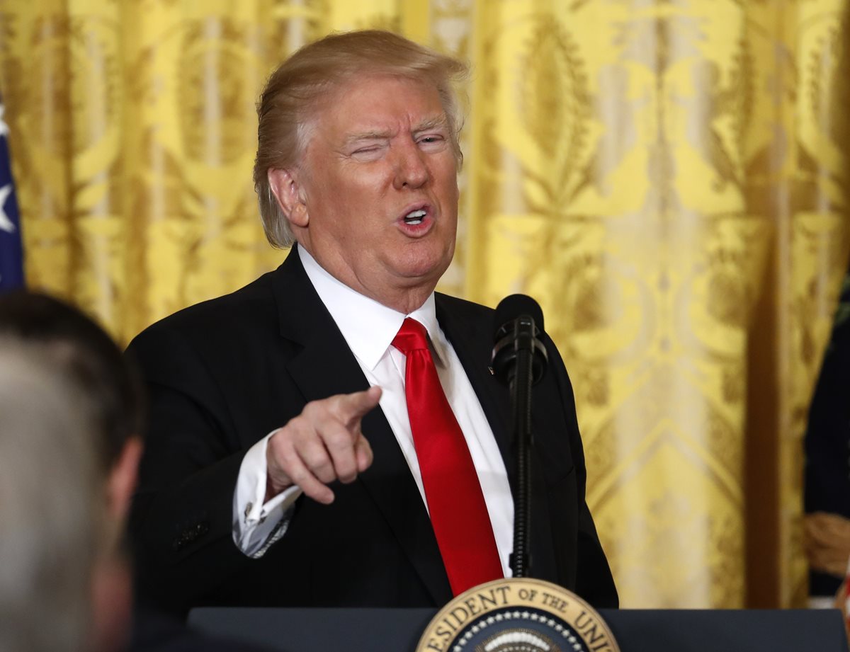 Trump habla durante una conferencia de prensa, en la Casa Blanca en Washington.(Foto Prensa Libre: AFP).
