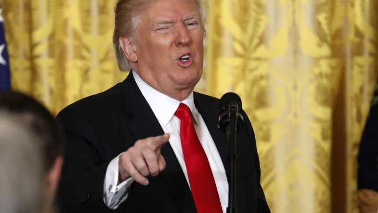 Trump habla durante una conferencia de prensa, en la Casa Blanca en Washington.(AFP).