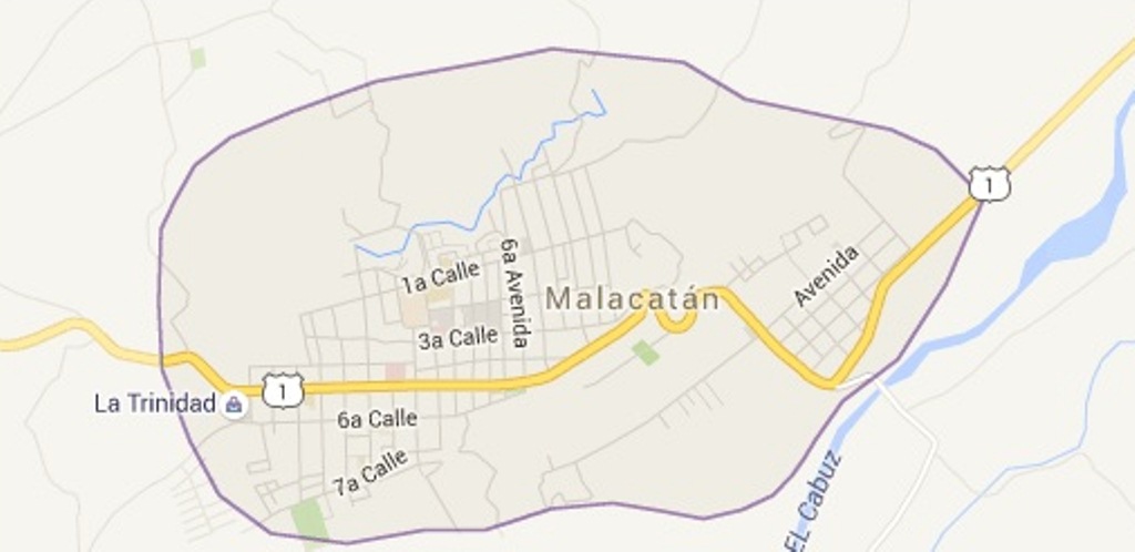 Mapa de Malacatán, San Marcos, donde ocurrió el linchamiento. (Foto Prensa Libre: Internet).