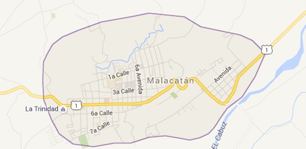 Mapa de Malacatán, San Marcos, donde ocurrió el linchamiento. (Foto Prensa Libre: Internet).