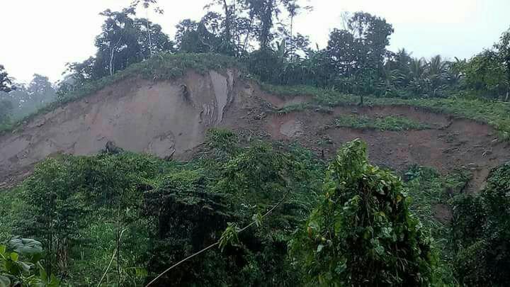 Área del deslizamiento en la comunidad Santa Anita, Cobán. (Foto Prensa Libre: Conred).