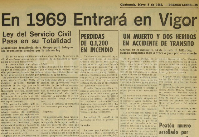 1968: Ley del Servicio Civil entra en vigencia