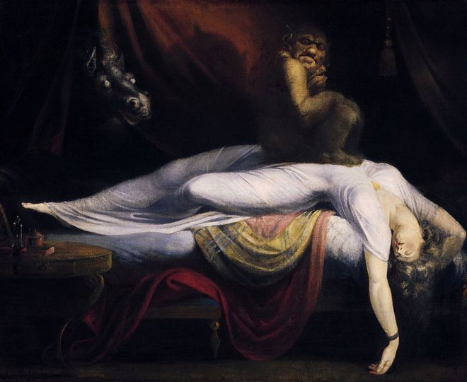 "La pesadilla" que el artista anglo suizo Henri Fuseli presentó en 1871 parece ilustrar la aterradora experiencia de los que sufren parálisis del sueño. (HENRI FUSELI).