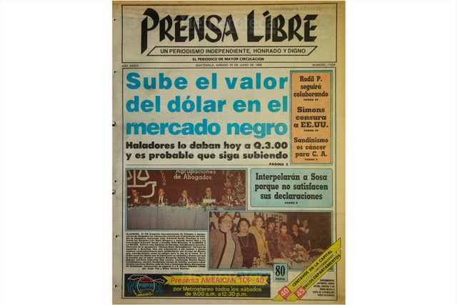 Portada del 25 de junio de 1988, con titular sobre aumento del precio del dólar. (Foto: Hemeroteca PL)