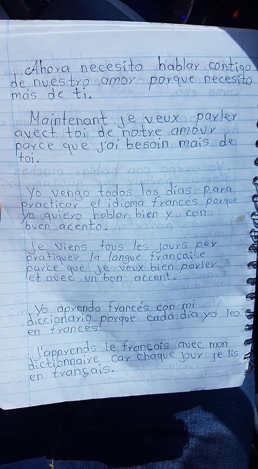 Apuntes de Pedro Manuel Pérez Pérez donde practica otros idiomas en sus tiempos libres. (Foto Prensa Libre: Édgar Lara)