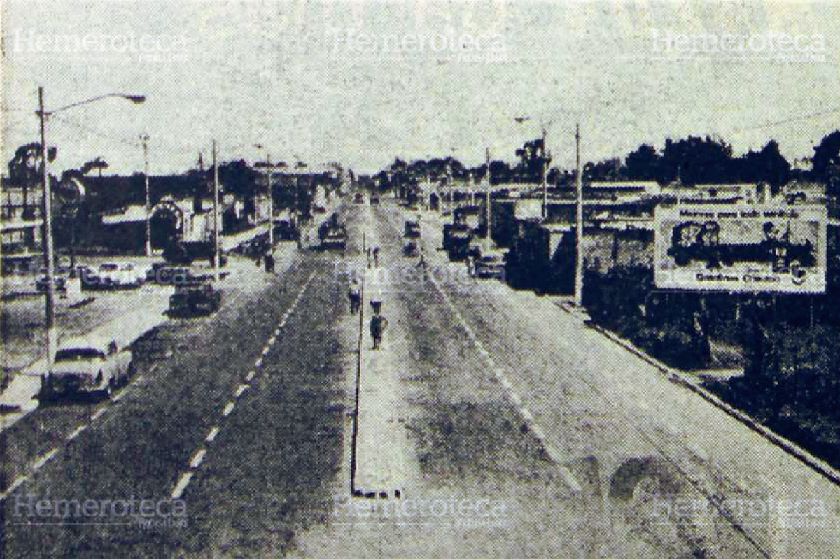Avenida Petapa a finales de la década de los sesenta. Foto: Hemeroteca PL