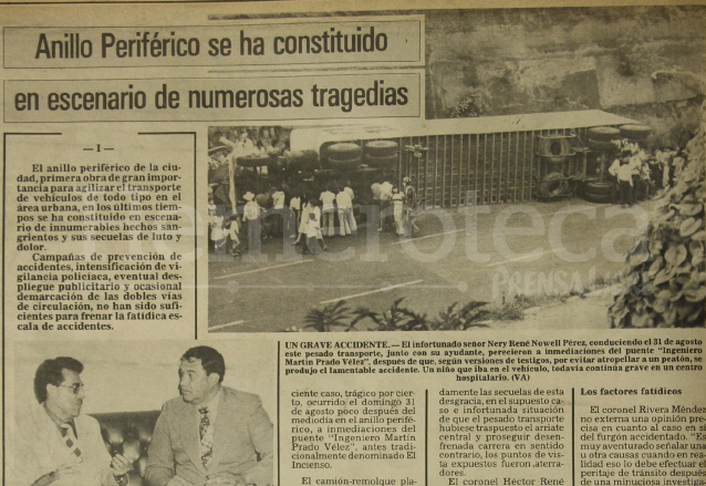 Nota de Prensa Libre del 22 de septiembre de 1980 informando sobre varias causas de accidentes en el Periférico. (Foto: Hemeroteca PL)