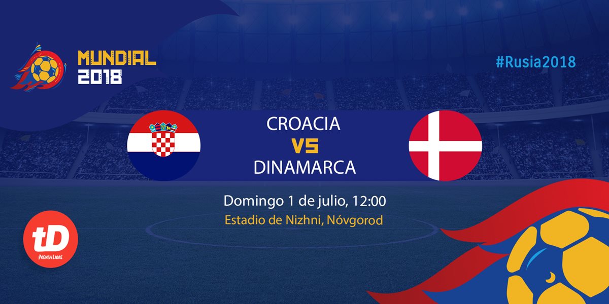 Croacia y Dinamarca juegan otra de las llaves de octavos de final del Mundial de Rusia 2018. (Foto Prensa Libre: TodoDeportes)