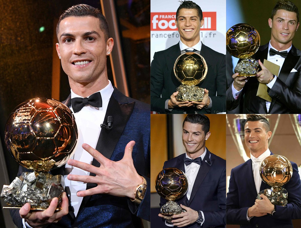 Cristiano Ronaldo ha ganado el Balón de Oro en cinco ocasiones. (Foto Prensa Libre: AFP)
