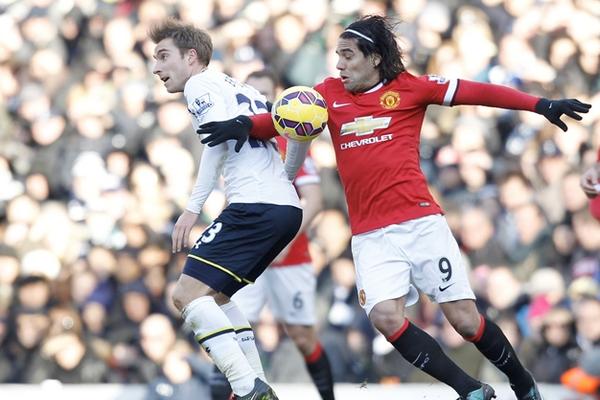 El colombiano Falcao no pudo anotarle al Tottenham. (Foto Prensa Libre: AFP)
