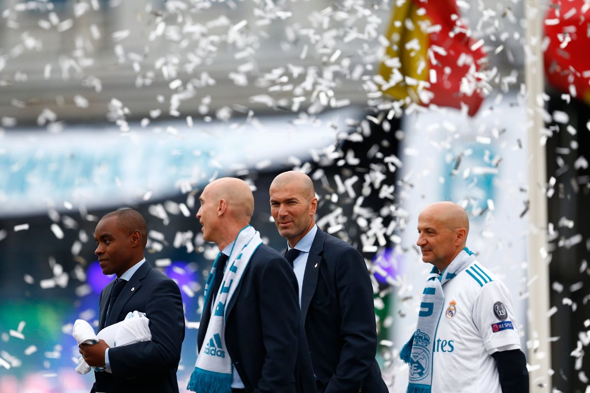Zidane durante la celebración de la Champions League, el pasado 27 de mayo. (Foto Prensa Libre: AFP)