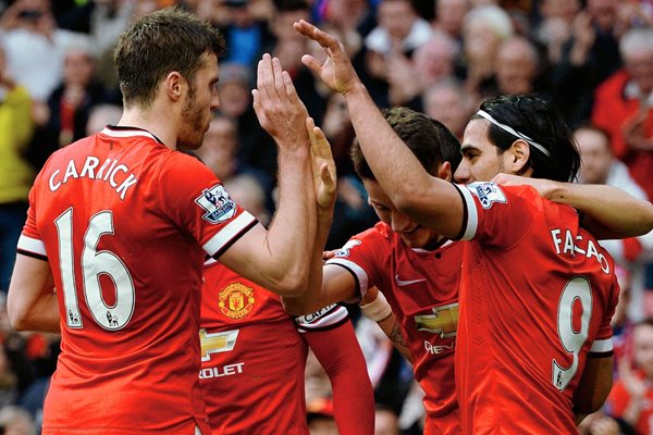 Los jugadores del Manchester United festejaron el triunfo. (Foto Prensa Libre: AFP).