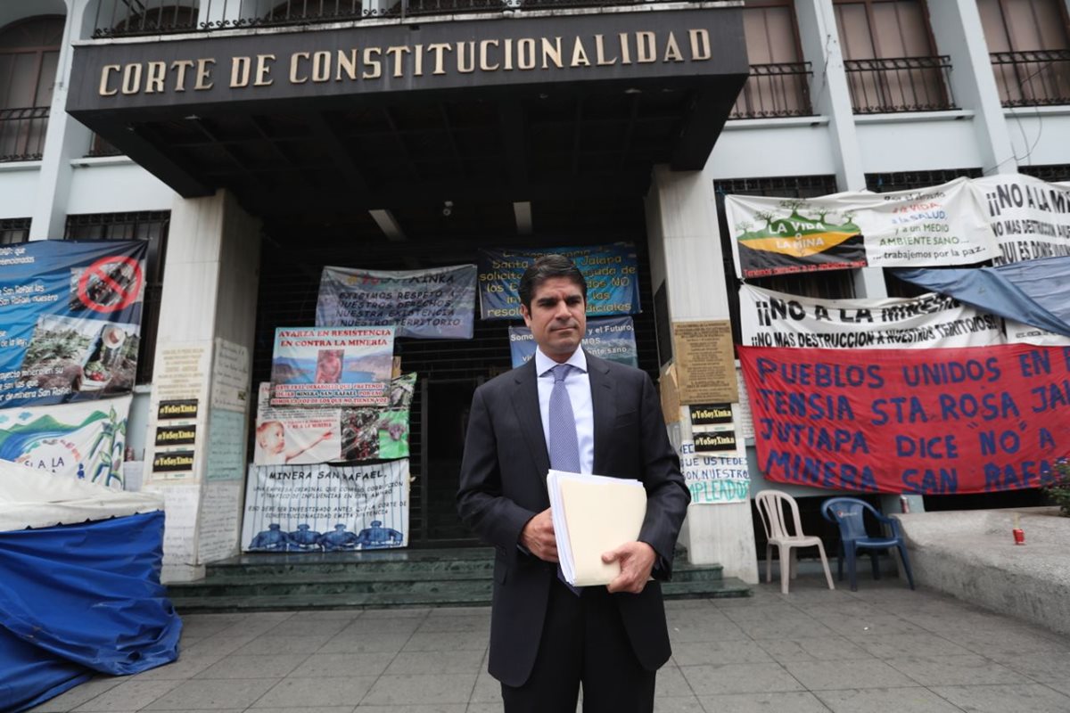Juan Pablo Carrasco, presidente de AmCham, presentó recurso ante la CC a favor de Minera San Rafael. (Foto Prensa Libre: Esbin García)