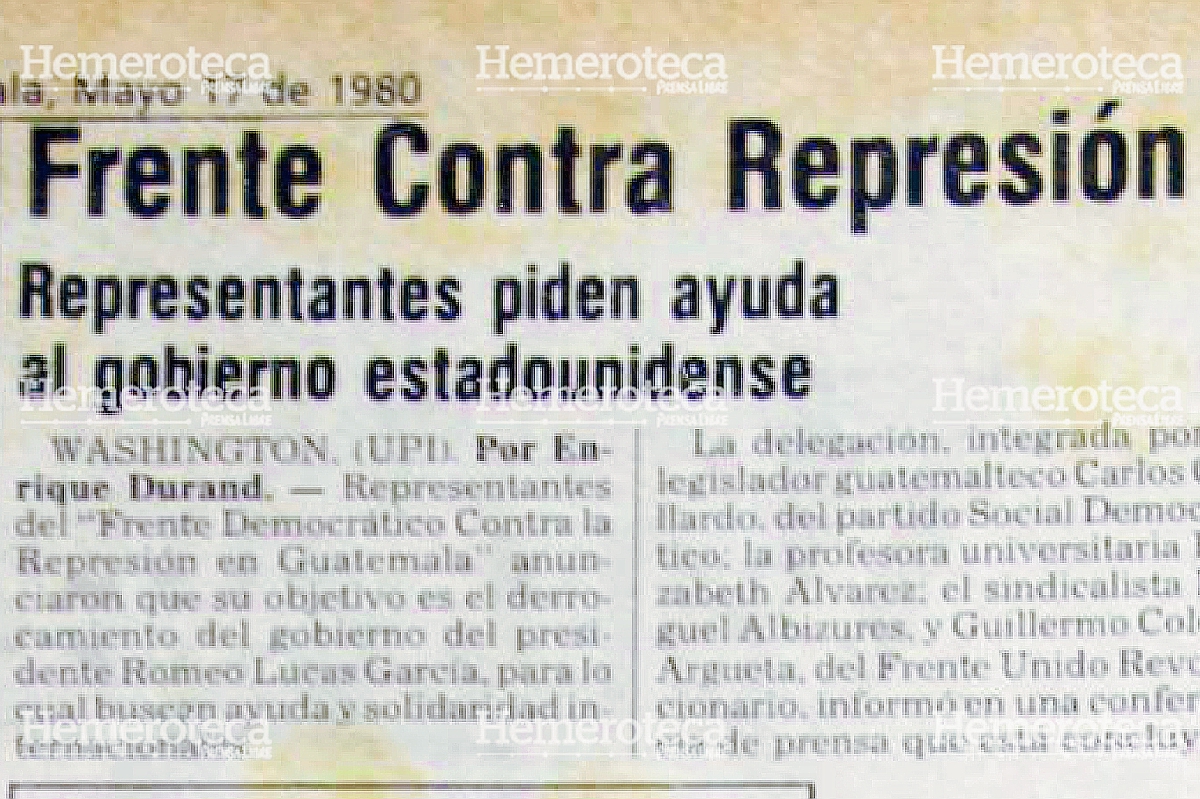 Nota del  17/5/1980, sobre Frente Contra la Represión (Foto: Hemeroteca PL)
