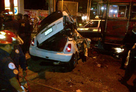 Vista del accidente ocurrido en la calzada San Juan. (Foto: tomada por usuario de Twitter @@Ericklel)