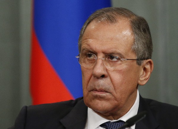 Sergéi Lavrov,  ministro de Exteriores ruso, ofrece una conferencia de prensa. (Foto Prensa Libre: AP)