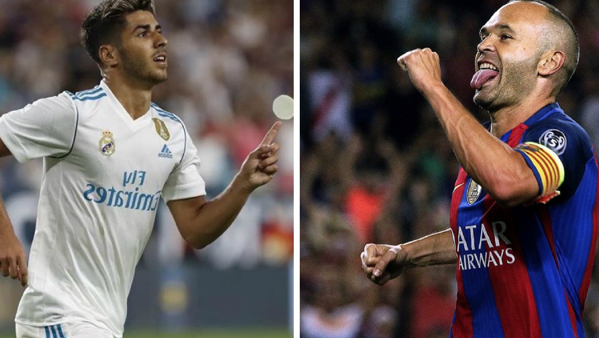 Marco Asensio y Andrés Iniesta serán desequilibrantes en el Clásico español que se disputará este sábado. (Foto Prensa Libre: Hemeroteca PL)