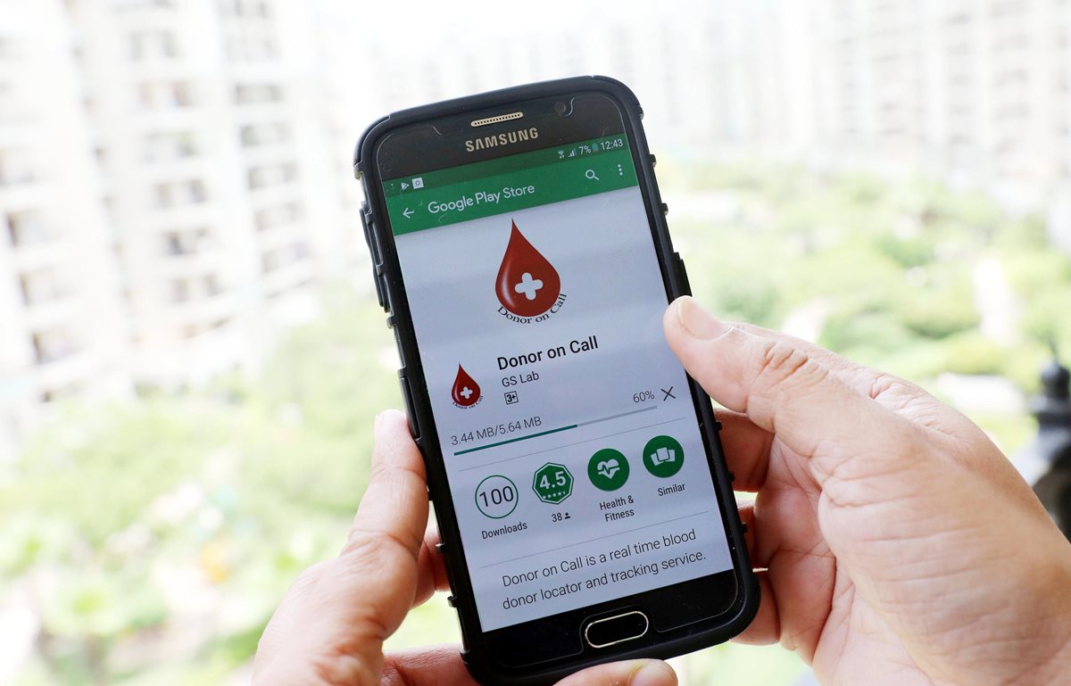 La aplicación, para facilitar la donación de sangre, se ha popularizado en el país asiático (Foto Prensa Libre: EFE).