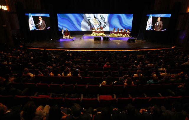 Iván Velásquez, jefe de la Cicig, durante la apertura del evento. (Foto Prensa Libre: Paulo Raquec)