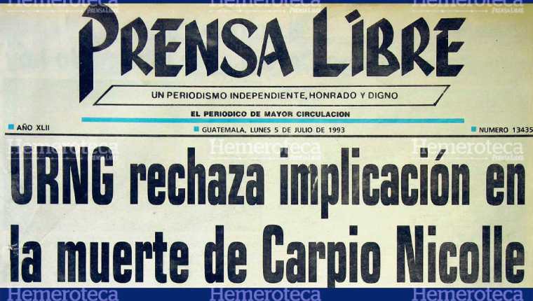 La URNG se desligó del atentado contra Jorge Carpio. (Foto: Hemeroteca PL)