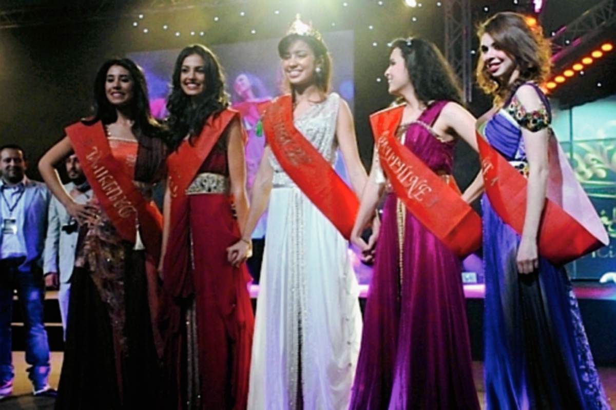 Finalistas del primer certamen de Miss Marruecos efectuado en el 2012. (Foto Prensa Libre: Internet).