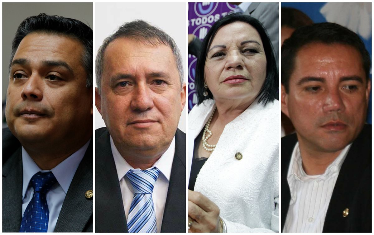 Los diputados Javier Hernández, Óscar Corleto, Laura Franco y Rudy Pereira. (Foto Prensa Libre: Hemeroteca PL)