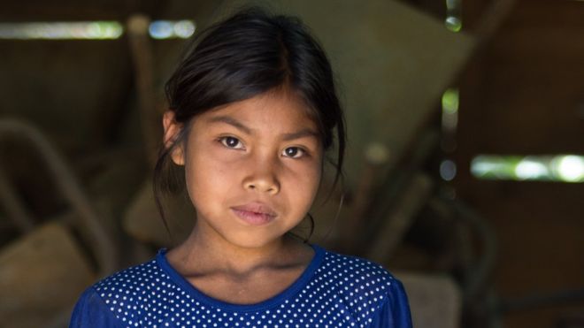 Sandra Magali vive en Chiquimula, Guatemala. A sus 9 años tiene la estatura de una niña de 6. LYS ARANGO/ACCIÓN CONTRA EL HAMBRE.