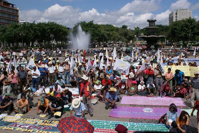 Sindicalistas, campesinos y estudiantes universitarios marcharán este 5 de agosto. (Foto Prensa Libre: Cnoc)
