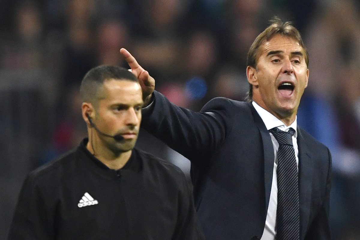 El entrenador vasco Julen Lopetegui sufrió en el banquillo del Real Madrid.