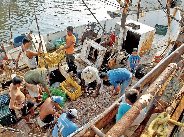 Pescadores de camarón marítimo dejaron de trabajar desde Miércoles Santo, lo que constituyó uno de los factores que contribuyeron a la escasez de producto. (Foto Prensa Libre: A. Interiano)