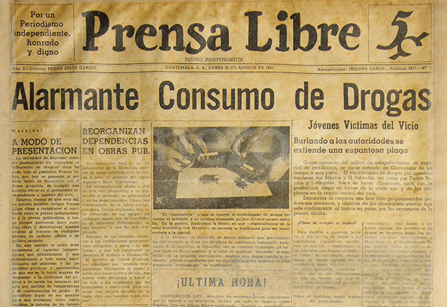 Portada de la primera edición de Prensa Libre, del 20 de agosto de 1951. (Foto: Hemeroteca PL)