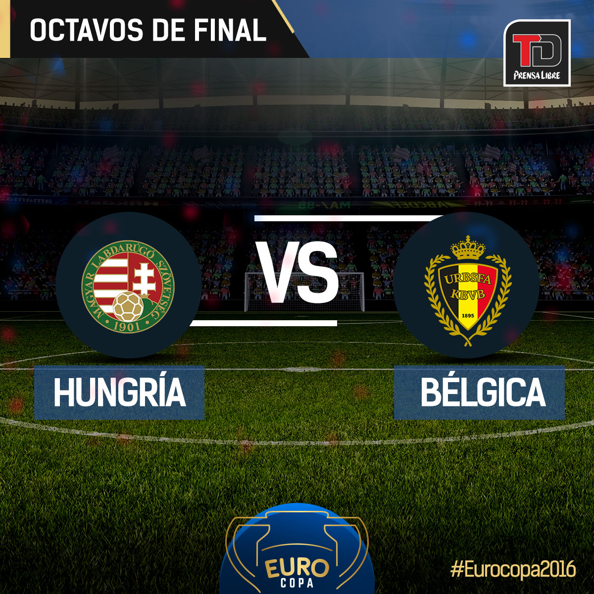 Hungría y Bélgica luchan por el boleto a los cuartos de final de la Eurocopa. (Foto Prensa Libre: TodoDeportes)