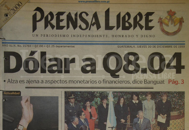 Titular de Prensa Libre del 30 de diciembre de 1999. (Foto: Hemeroteca PL)
