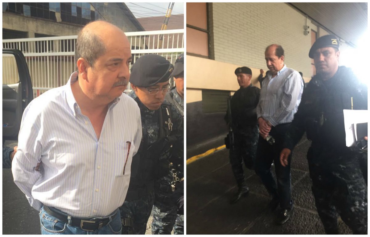 Alfredo Rabbé Tejada y Luis Mijangos llegan a la Torre de Tribunales. (Foto Prensa Libre: Érick Ávila)