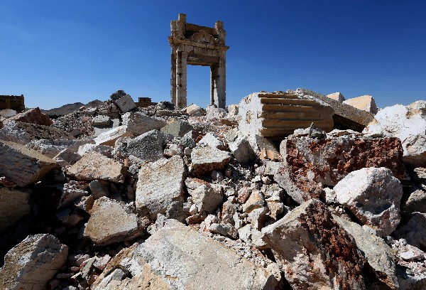 La ciudad siria de Palmira destruida por yihadistas.(AFP).